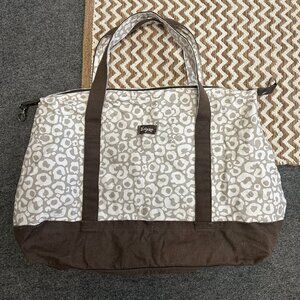 Thirty One Animal Print XL Fabric Duffle Bag Oversized Weekender Travel Tote